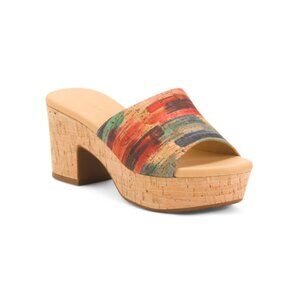 CHOCOLAT BLU Cork Golden Heeled Sandals